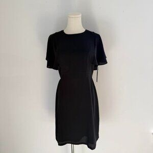 Maggy London Flutter Sleeve Crepe Sheath Dress | Black | Womens Size 4